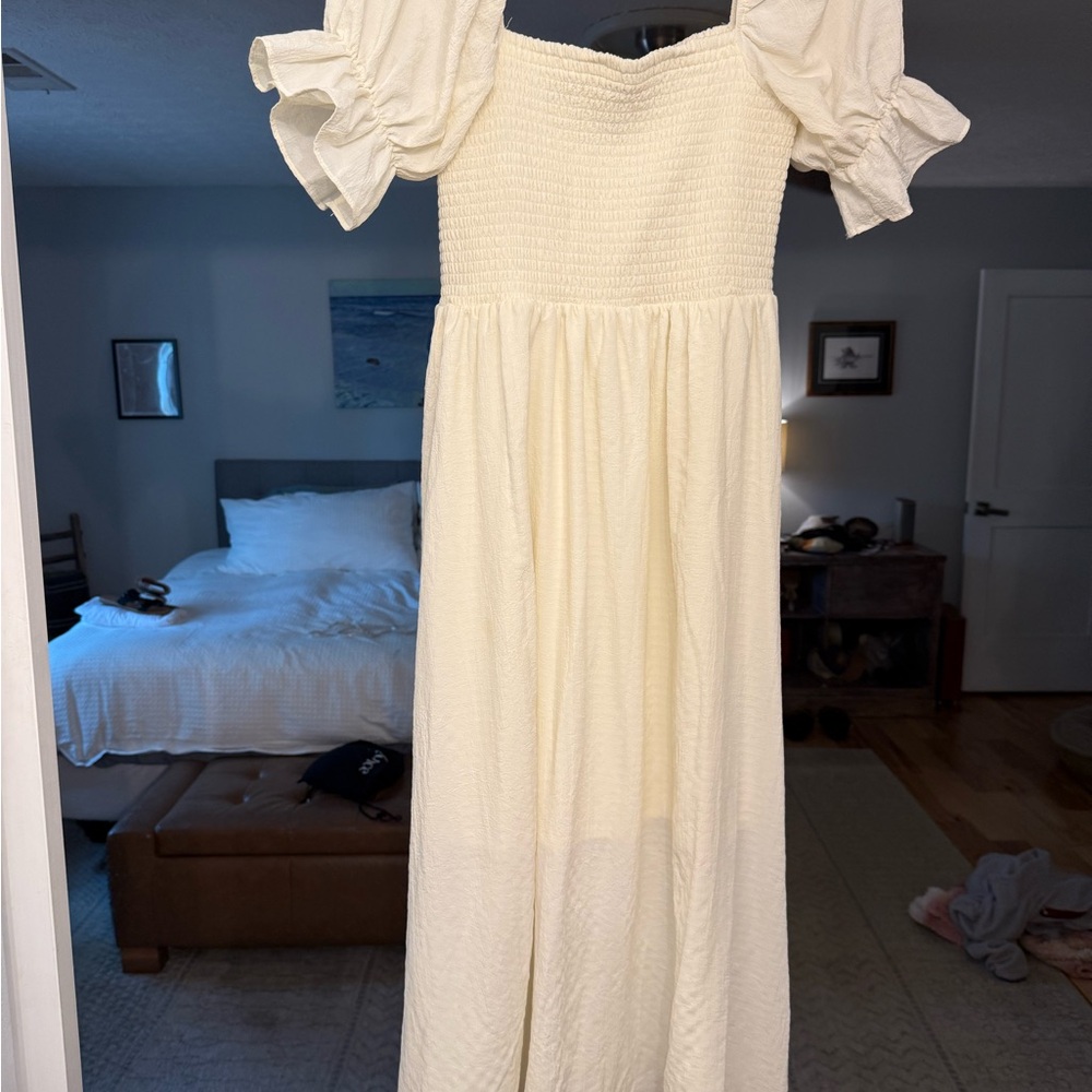 Altar'd State Cream Long Sleeve Dress